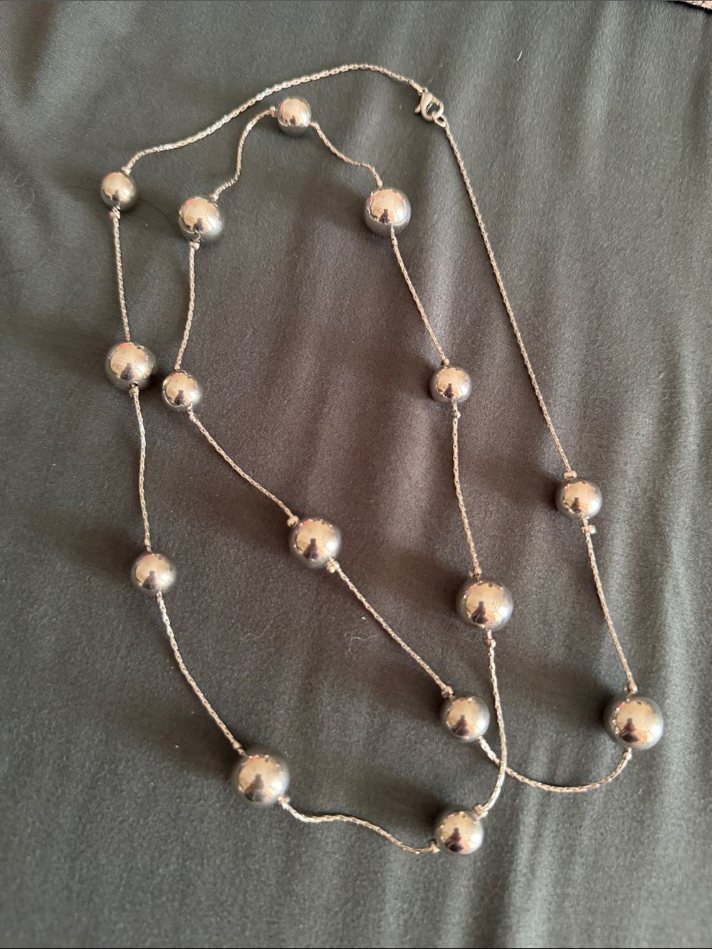 belk Silver Bead Station Long Necklace